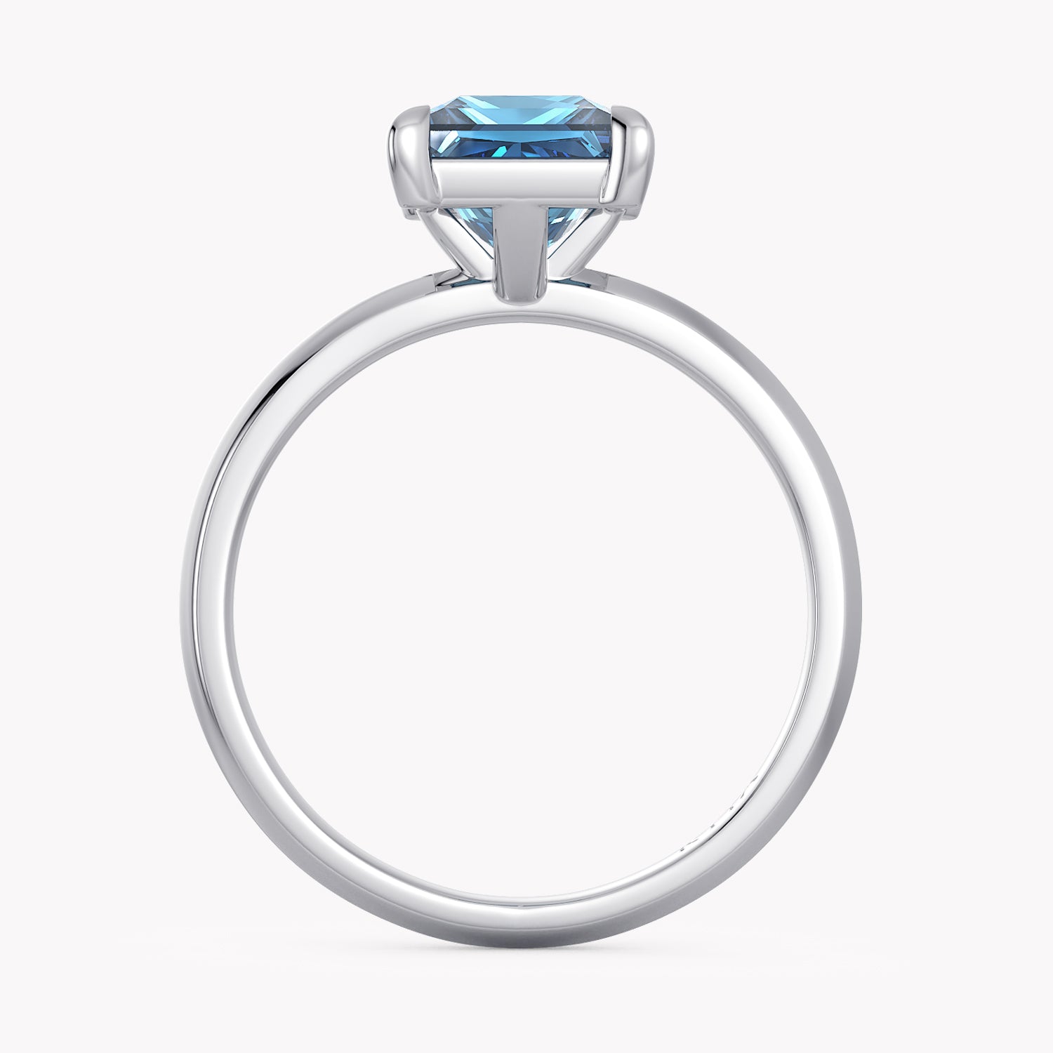 Verlobungsring Weißgold 750 mit blauem Diamanten im Prinzess Schliff, handgefertigt von Goldschmieden by RYIA Fine Jewelry