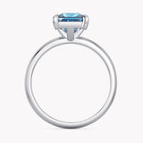 Verlobungsring Weißgold 750 mit blauem Diamanten im Prinzess Schliff, handgefertigt von Goldschmieden by RYIA Fine Jewelry