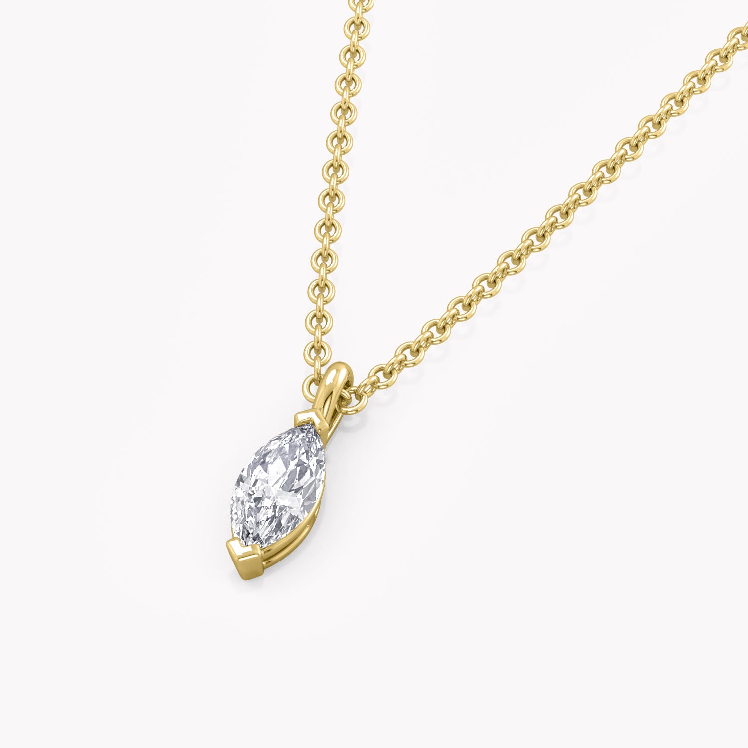 Leaf Gold Halskette mit Labordiamant in Gelbgold aus München