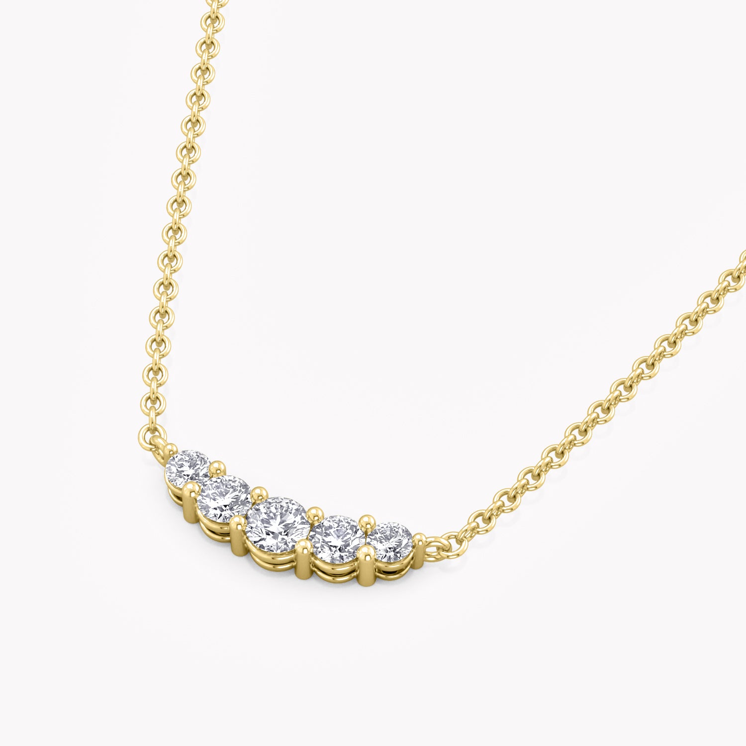 Gold Halskette Moon mit laborgezüchteten Diamanten und 585 Gold von RYIA München