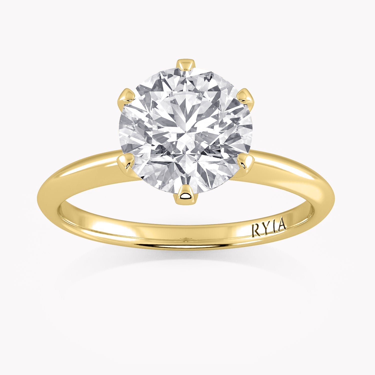 Rose Solitär Verlobungsring Gelbgold mit einem Brillanten | Labordiamanten von RYIA Fine Jewelry München
