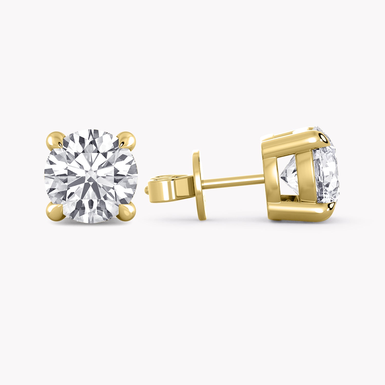 Ohrringe mit Diamanten | Gold Ohrstecker mit Labordiamanten handgefertigt aus recyceltem Gelbgold by RYIA München