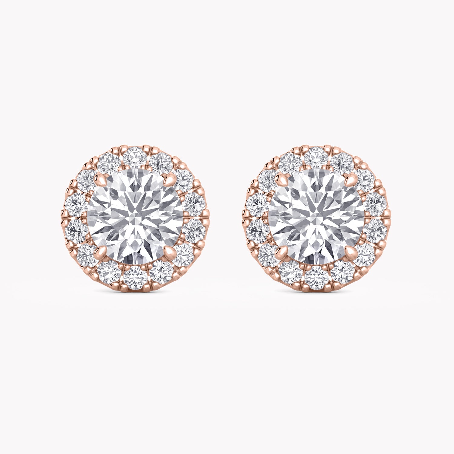 Halo-Ohrstecker Rosegold mit Labordiamanten, handgefertigt von RYIA Fine Jewelry