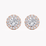 Halo-Ohrstecker Rosegold mit Labordiamanten, handgefertigt von RYIA Fine Jewelry