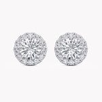 Halo-Ohrstecker Weißgold mit Labordiamanten, handgefertigt von RYIA Fine Jewelry