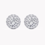 Halo-Ohrstecker Weißgold mit Labordiamanten, handgefertigt von RYIA Fine Jewelry