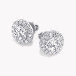 Halo-Ohrstecker Weißgold mit Labordiamanten, handgefertigt von RYIA Fine Jewelry