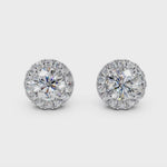 Halo-Ohrstecker Weißgold mit Labordiamanten, handgefertigt von RYIA Fine Jewelry