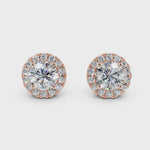 Halo-Ohrstecker Rosegold mit Labordiamanten, handgefertigt von RYIA Fine Jewelry