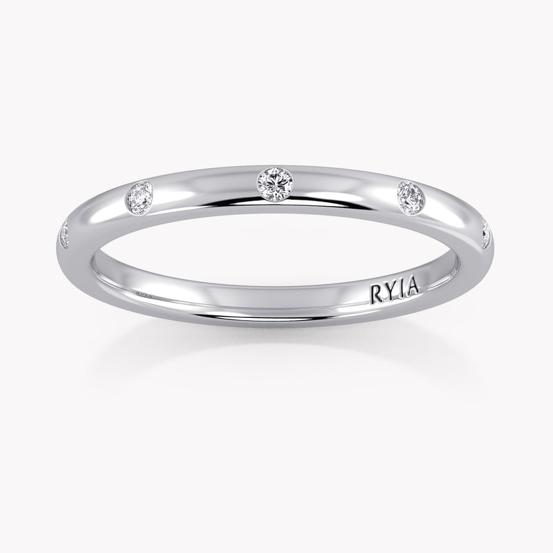 Gold Bandring in Weißgold mit Labordiamanten von RYIA Fine Jewelry