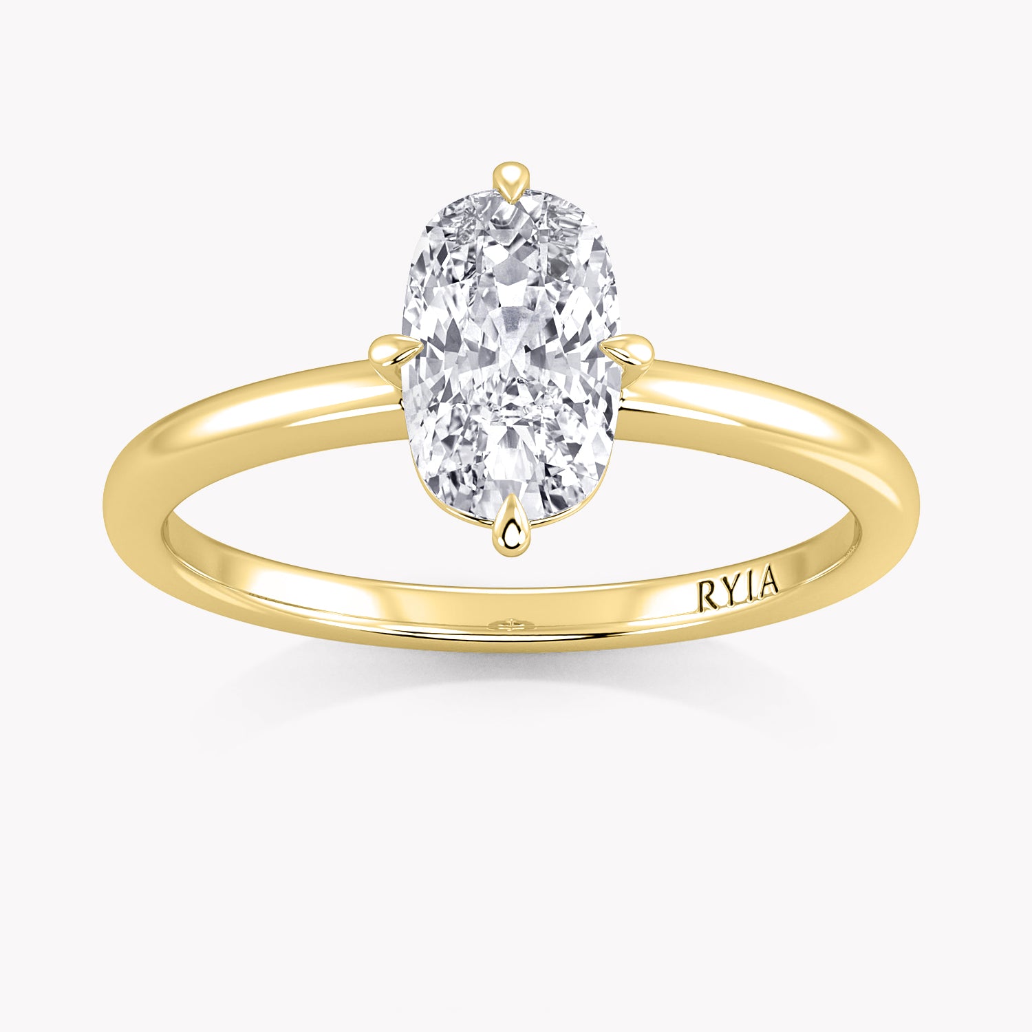 Compass Setting Elongated Cushion Engagement Ring