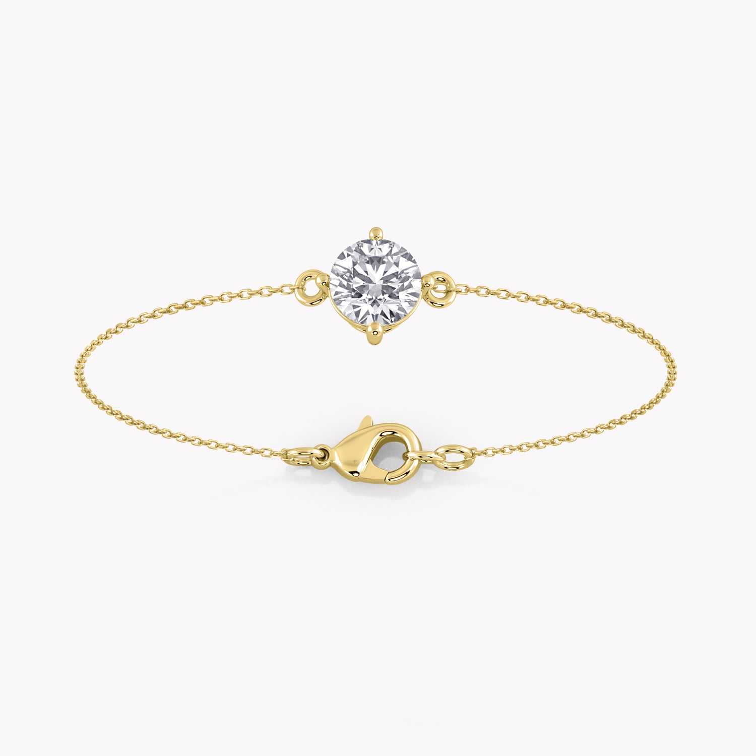 Gelbgold Armband mit Solitär Labordiamanten, handgefertigt von RYIA Fine Jewelry