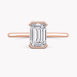 Gerbera Emerald-Cut Bezel Engagement Ring