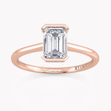 Gerbera Emerald-Cut Bezel Engagement Ring