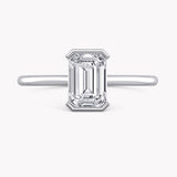 Gerbera Emerald-Cut Bezel Engagement Ring