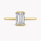 Gerbera Emerald-Cut Bezel Engagement Ring