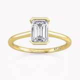 Gerbera Emerald-Cut Bezel Engagement Ring