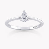 Laurel Pear Petite Engagement Ring