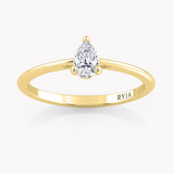 Laurel Pear Petite Engagement Ring