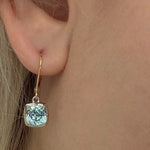 Handmade bicolor earrings with blue-green tourmalines