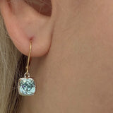 Handmade bicolor earrings with blue-green tourmalines