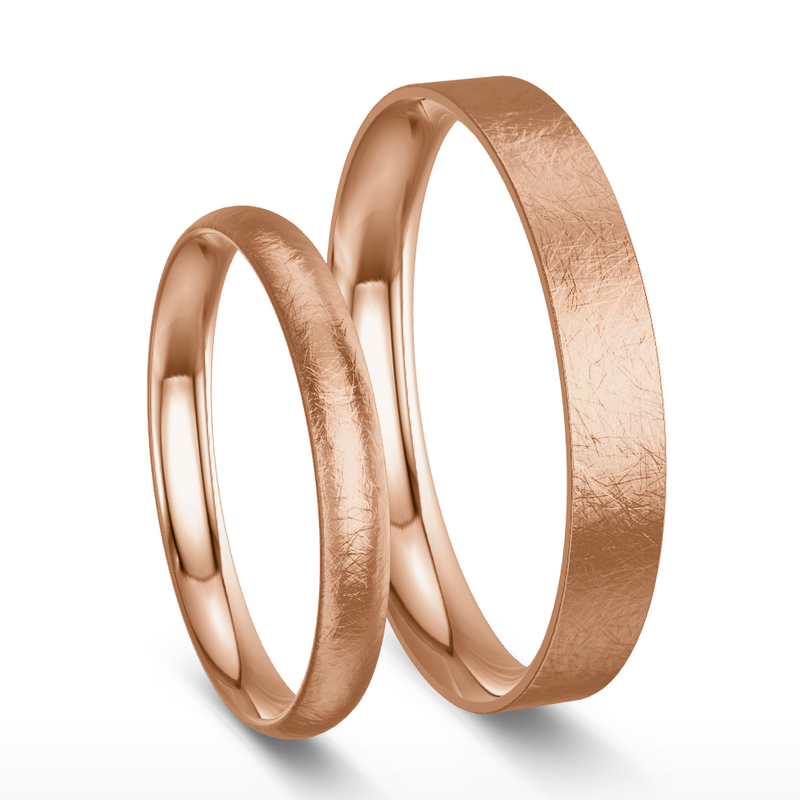 Ice-Matte Rose Gold Wedding Rings