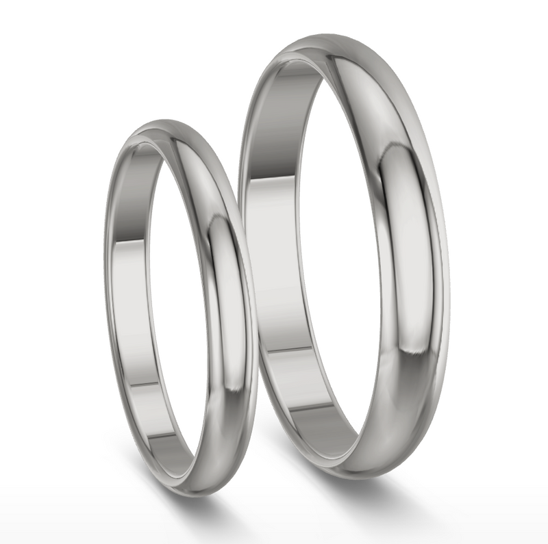 D-Shape 950 Platinum Wedding Rings