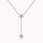 Y-Halskette Rosegold 585 mit nachhaltigen Diamanten im Brillantschliff, handgefertigt von RYIA Fine Jewelry