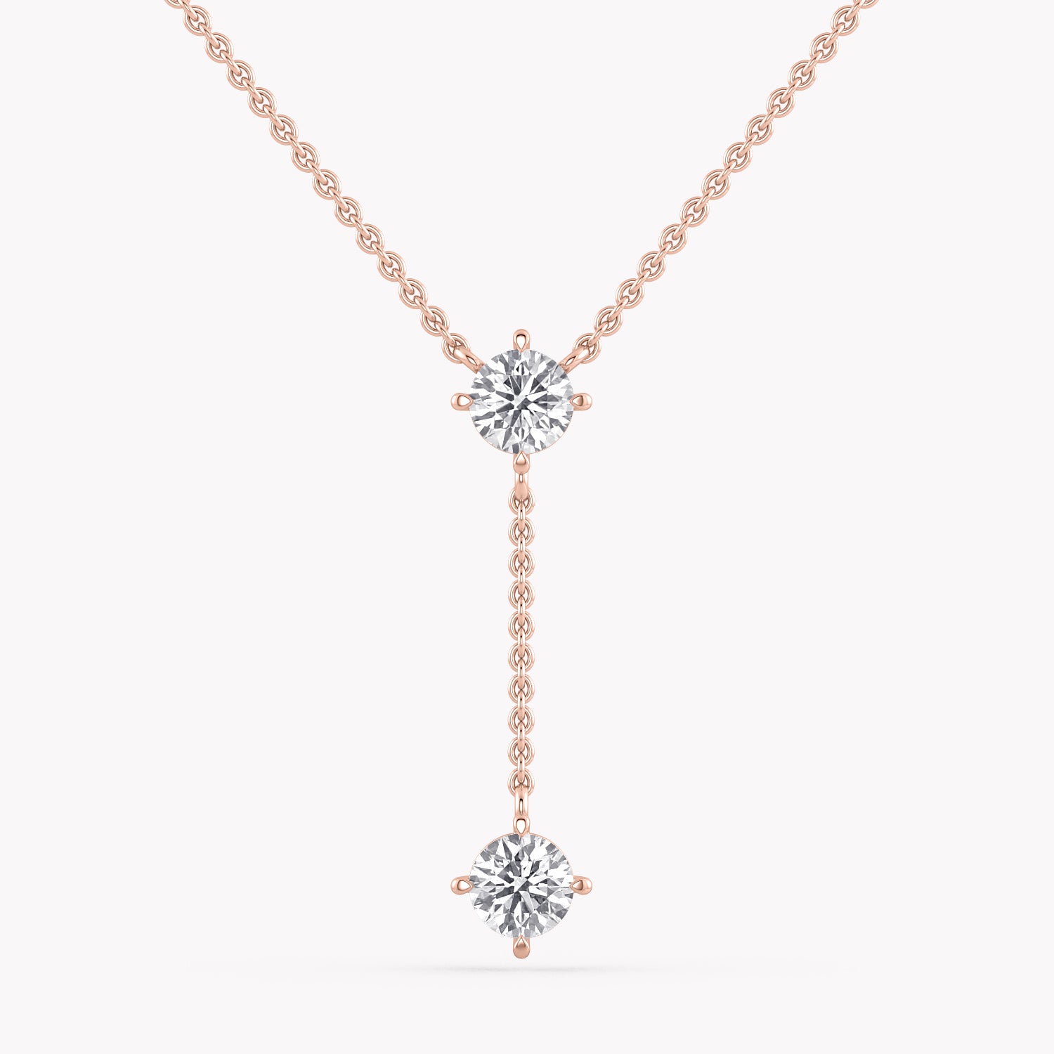 Y-Halskette Rosegold 585 mit nachhaltigen Diamanten im Brillantschliff, handgefertigt von RYIA Fine Jewelry