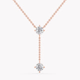 Y-Halskette Rosegold 585 mit nachhaltigen Diamanten im Brillantschliff, handgefertigt von RYIA Fine Jewelry