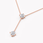 Y-Halskette Rosegold 585 mit nachhaltigen Diamanten im Brillantschliff, handgefertigt von RYIA Fine Jewelry