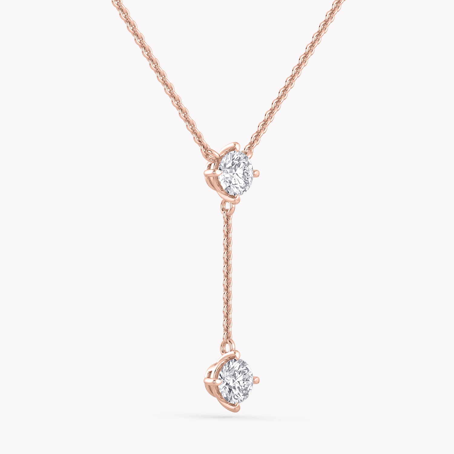 Y-Halskette Rosegold 585 mit nachhaltigen Diamanten im Brillantschliff, handgefertigt von RYIA Fine Jewelry