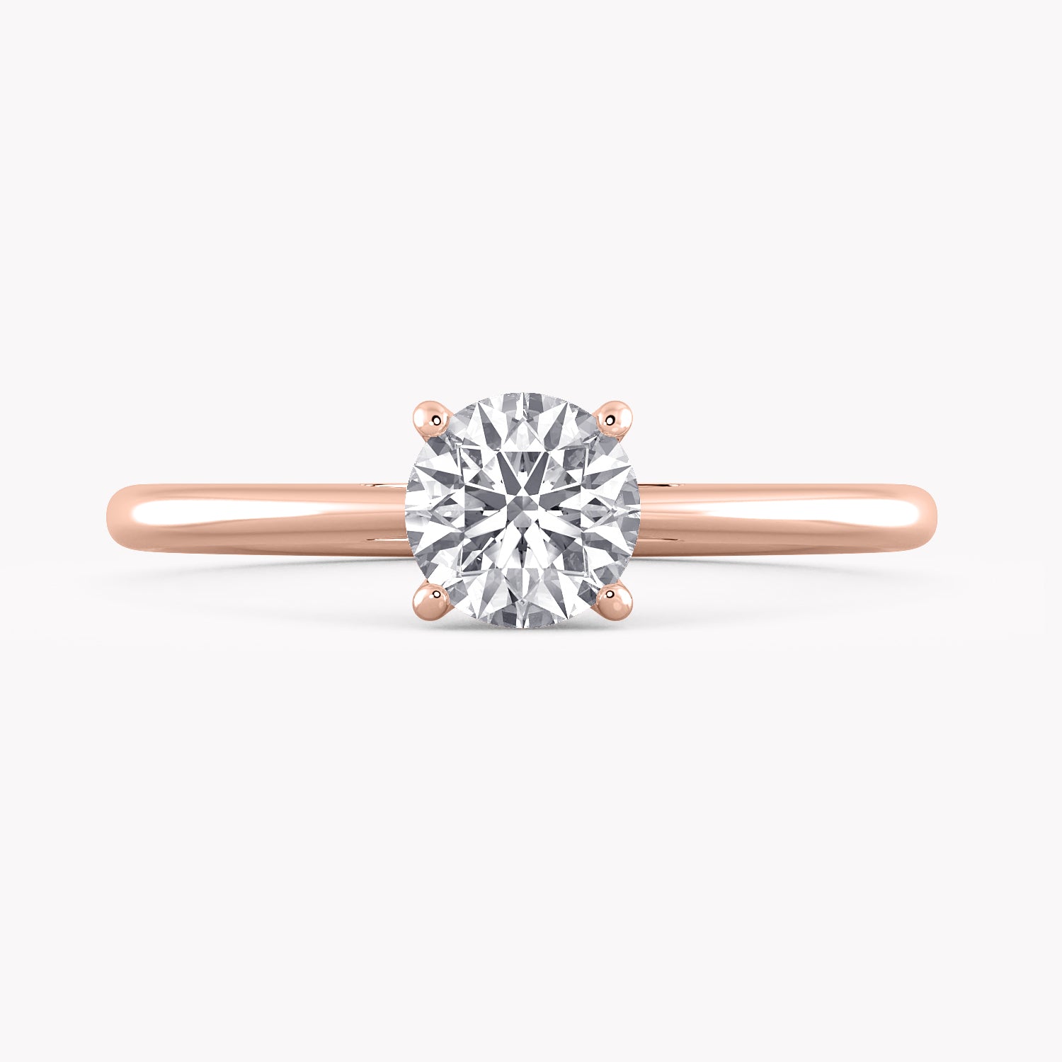 Solitär Verlobungsring Rosegold mit gezüchtetem Diamanten im Brillantschliff, handgefertigt von RYIA Fine Jewelry