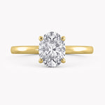 Olive Engagement Ring Yellow Gold with sustainable Lab-Grown Diamond in Oval Cut 