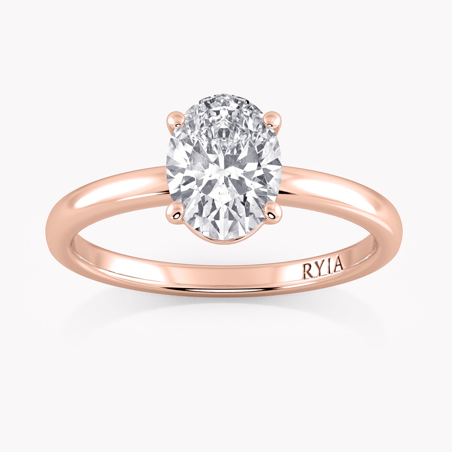 Olive Solitär Verlobungsring mit Ovalem Labordiamanten aus Rosegold von RYIA Fine Jewelry