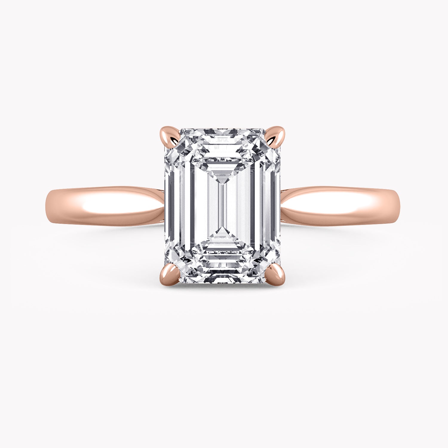 Emerald Cut Verlobungsring Rosegold mit einem Labordiamanten by RYIA Fine Jewelry München