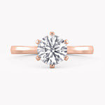 Solitär Verlobungsring Rosegold, Brillantschliff Labordiamant 1 ct. in einer 6-Krappen Fassung von RYIA Fine Jewelry