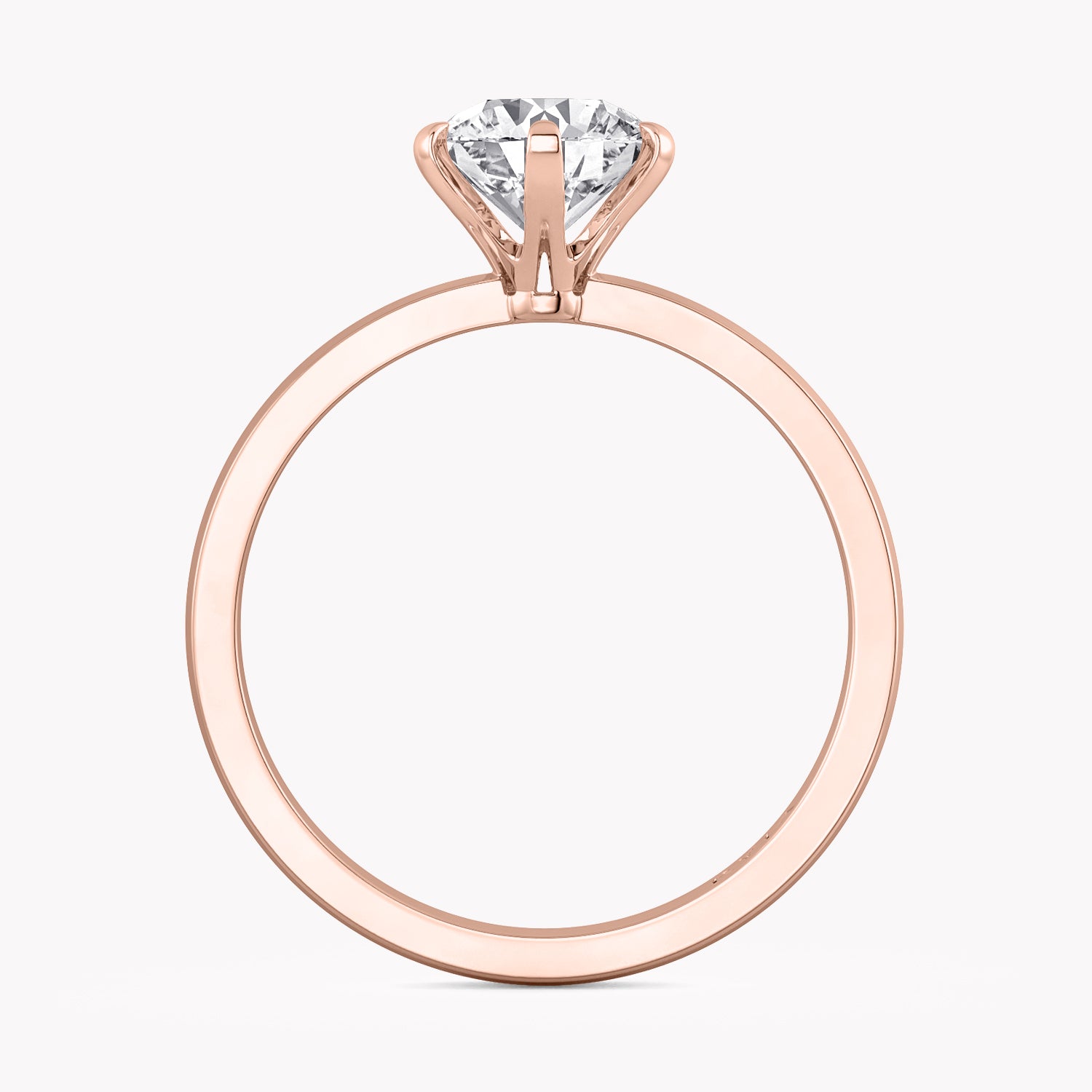 Solitär Verlobungsring Rosegold, Brillantschliff Labordiamant 1 ct. in einer 6-Krappen Fassung von RYIA Fine Jewelry