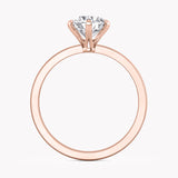 Solitär Verlobungsring Rosegold, Brillantschliff Labordiamant 1 ct. in einer 6-Krappen Fassung von RYIA Fine Jewelry