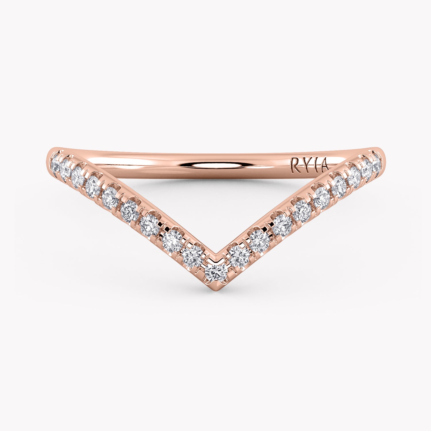 V- Memoire Ring Rosegold 585 mit Labordiamanten handgefertigt by RYIA München