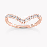 V- Memoire Ring Rosegold 585 mit Labordiamanten handgefertigt by RYIA München