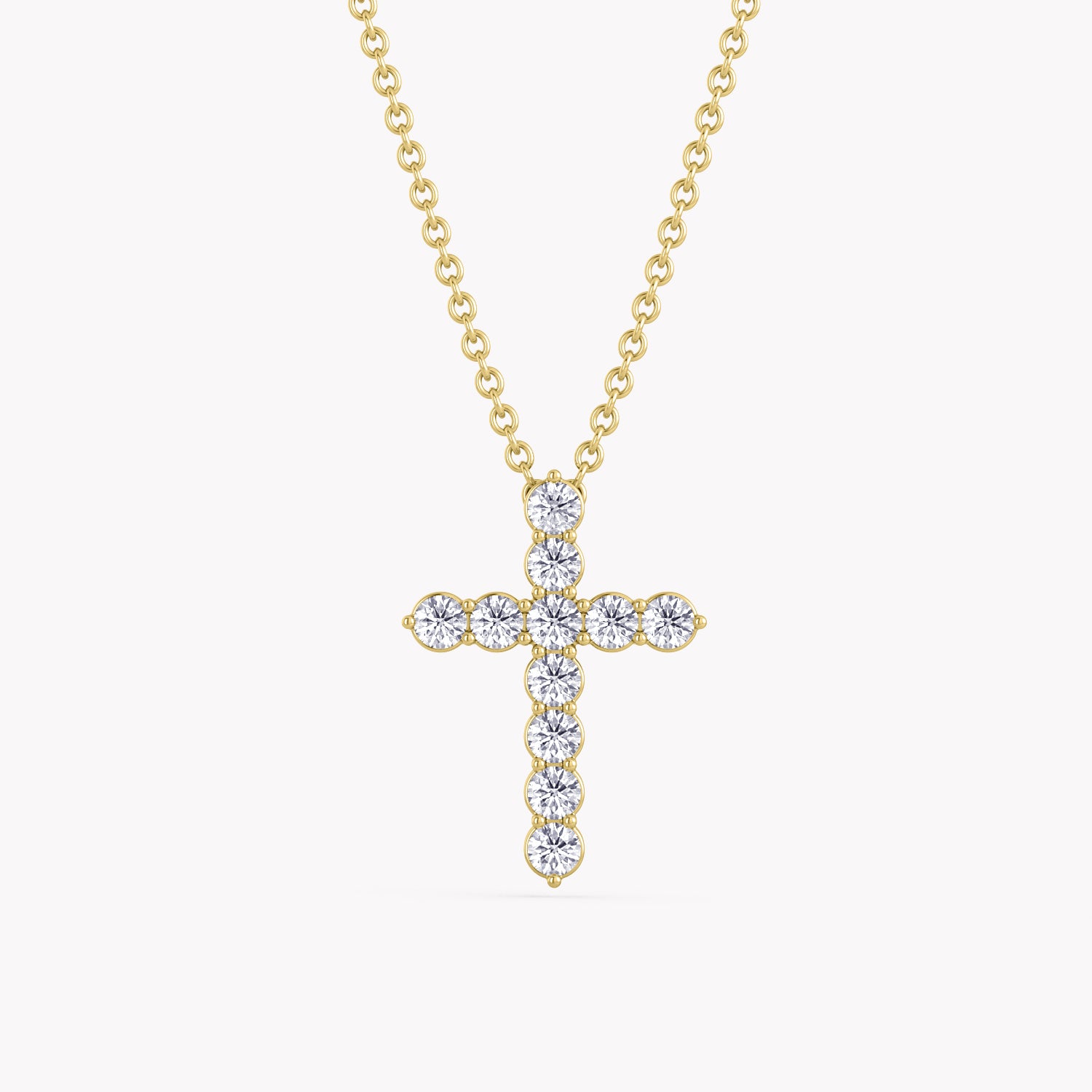 Diamanten Kreuz in Gelbgold 585, hangefertigt von RYIA Fine Jewelry
