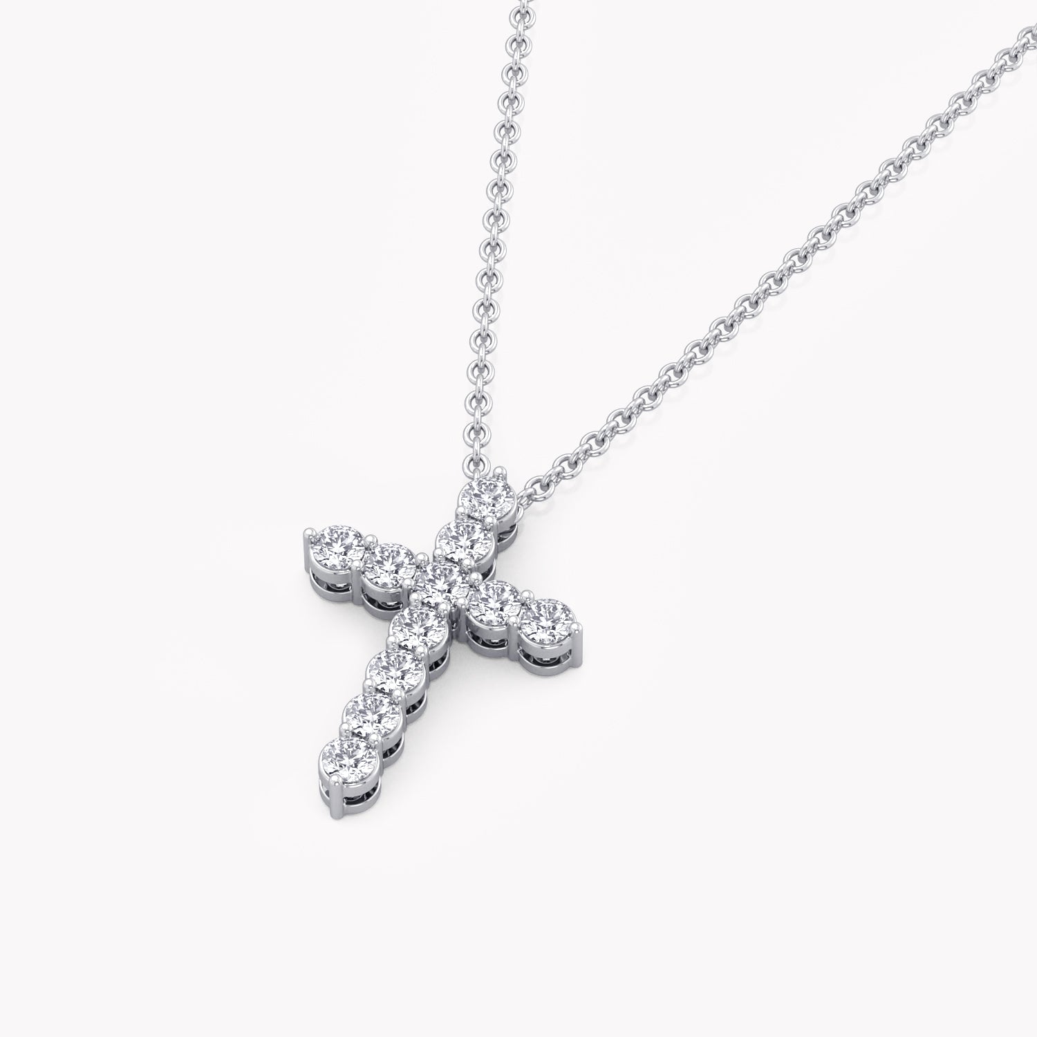 Diamanten Kreuz in Weißgold 585, hangefertigt von RYIA Fine Jewelry