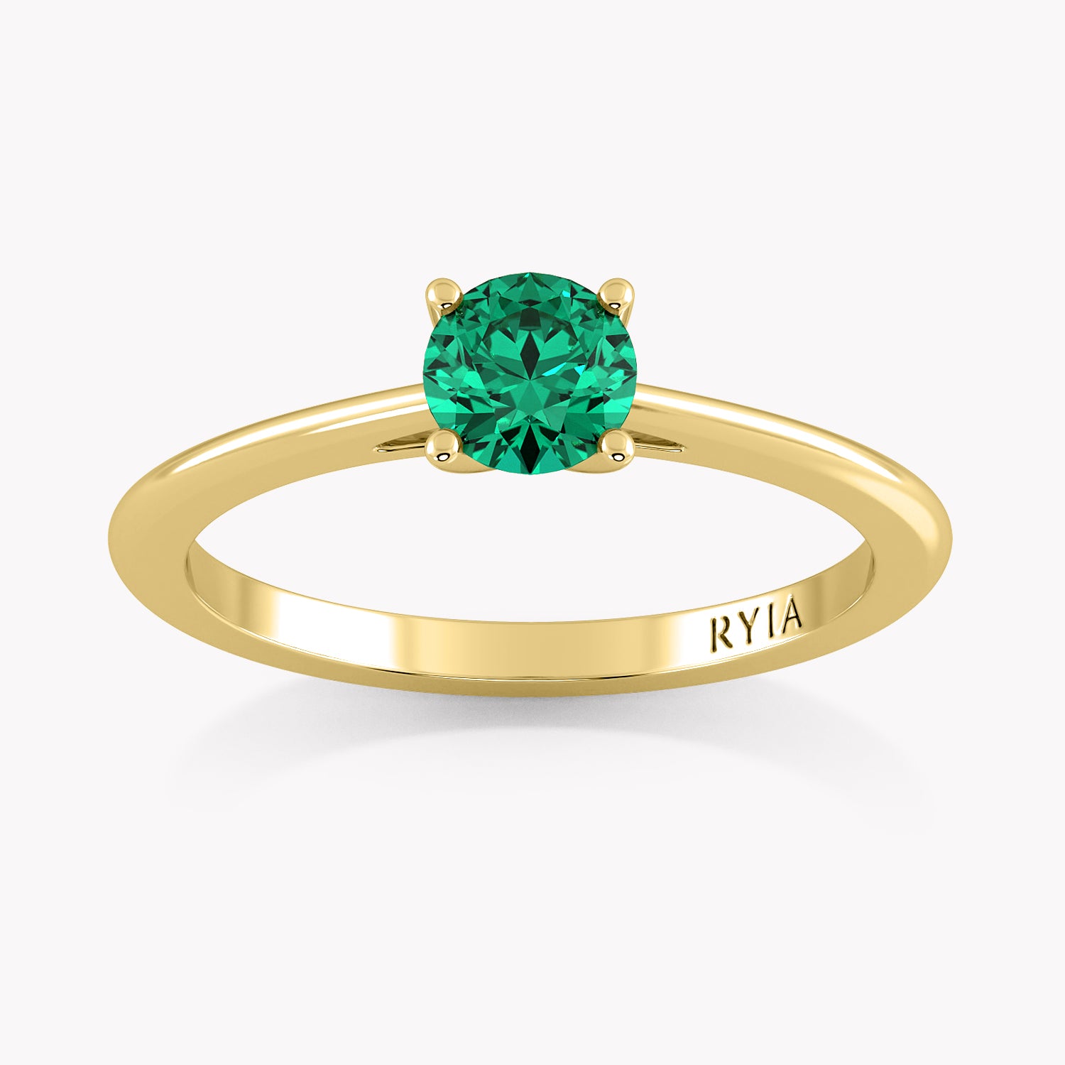 Smaragd Verlobungsring in Gelbgold 585, handgefertigt von RYIA Fine Jewelry