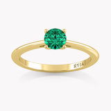 Smaragd Verlobungsring in Gelbgold 585, handgefertigt von RYIA Fine Jewelry