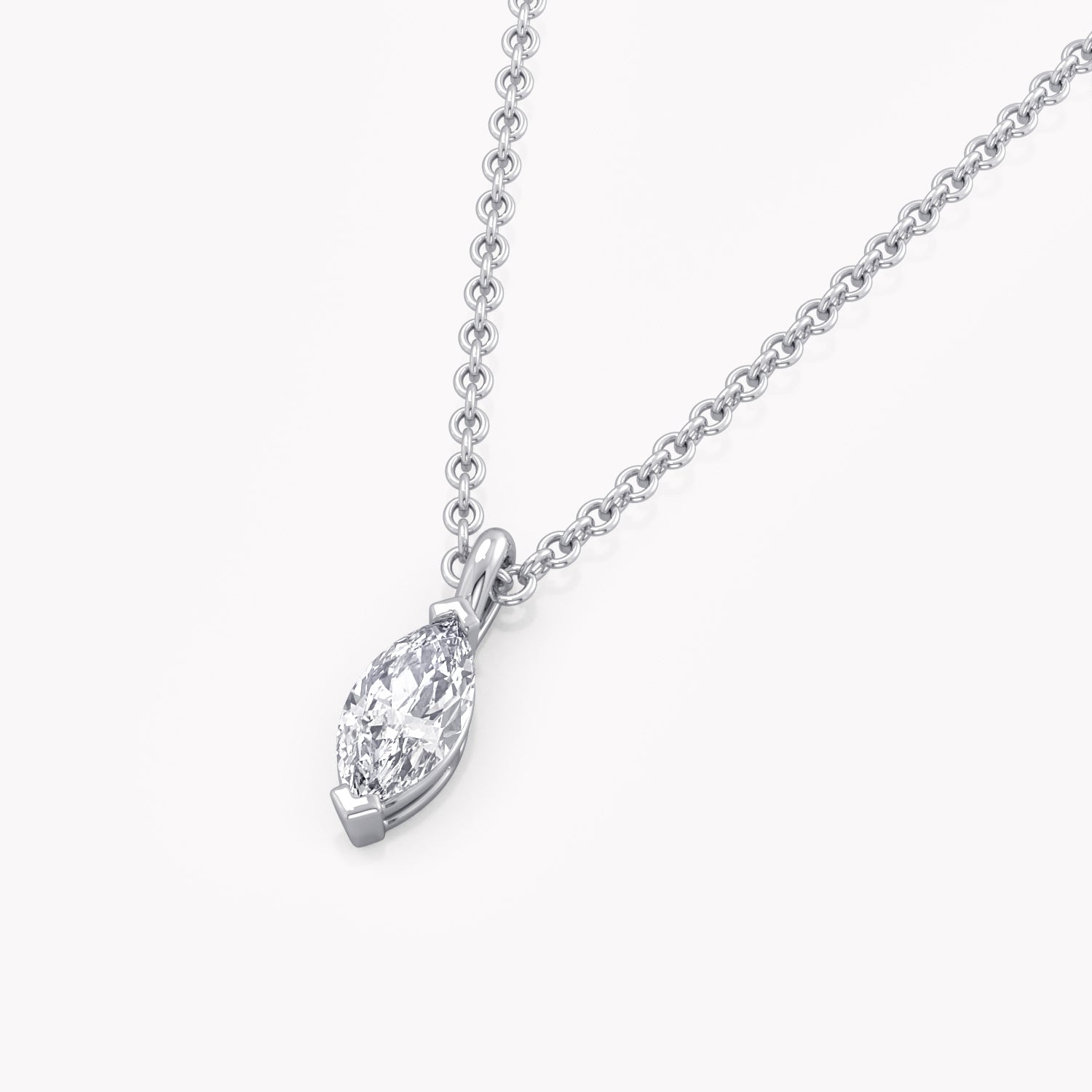 Weißgold Leaf Kette mit Labordiamanten aus nachhhaltigem Gold aus Deutschland