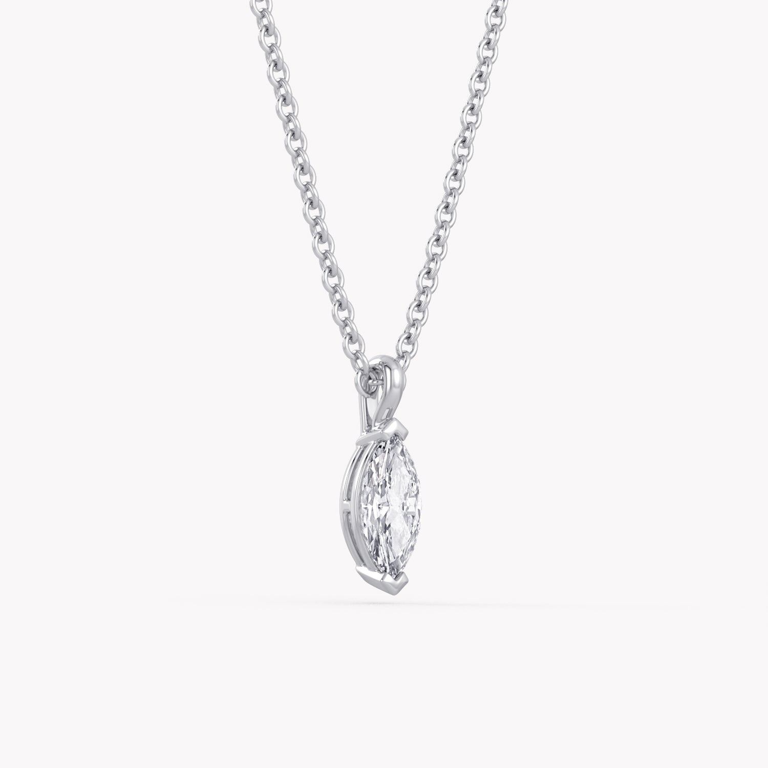 White Gold Necklace with Lab-Grown Diamond from recycled solid Gold 