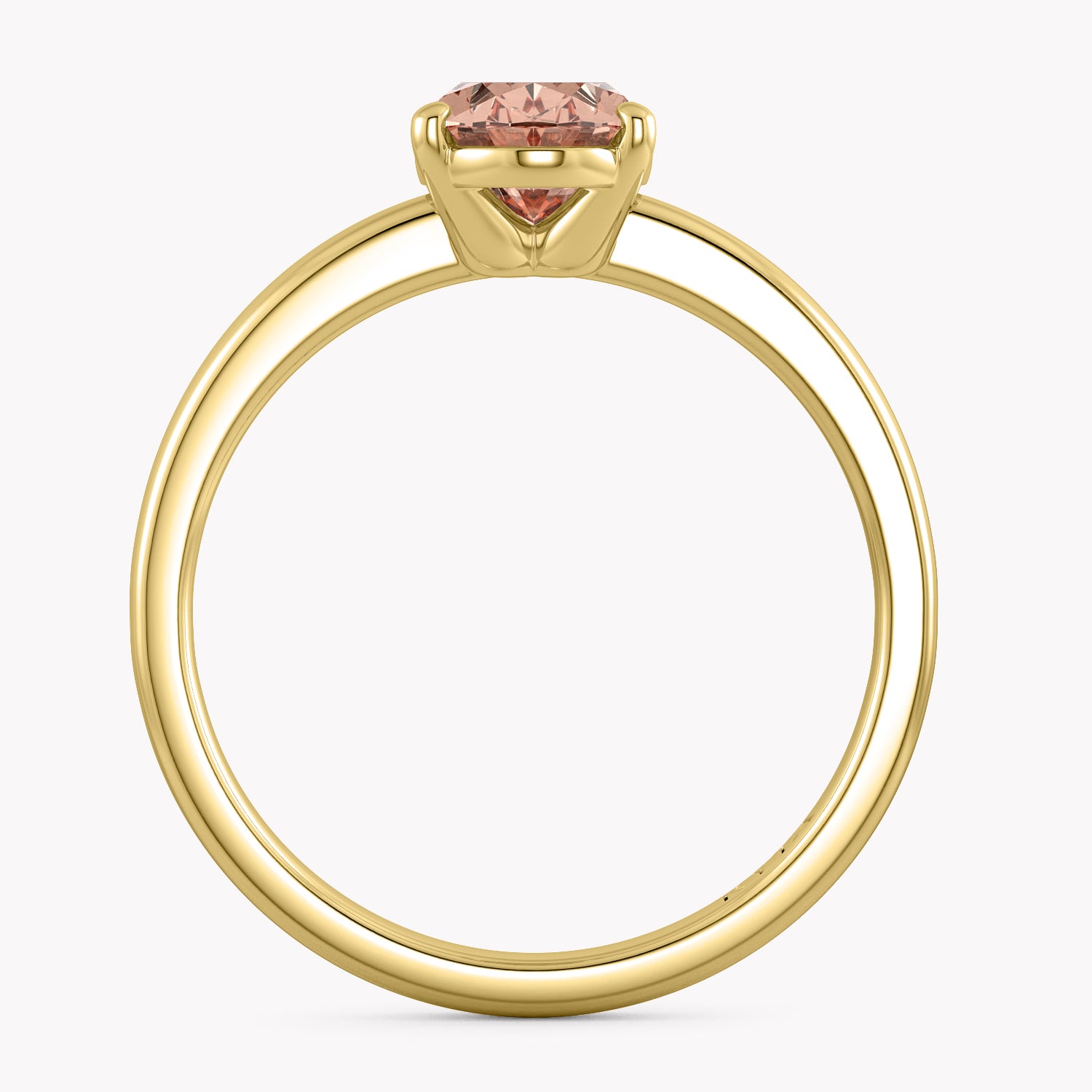 Olive Rose Bespoke Verlobungsring mit Ovalen Labordiamanten in Fancy Vivid Pink bei RYIA Fine Jewelry