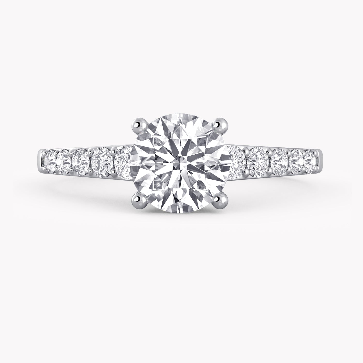 Primrose Verlobungsring Weißgold mit Brillant-Schliff Diamanten und Seitendiamanten von RYIA Fine Jewelry