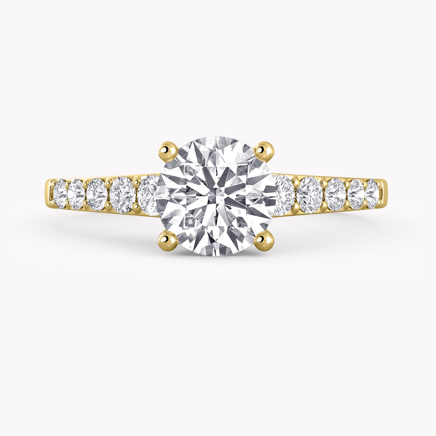 Primrose Verlobungsring Gelbgold mit Brillant-Schliff Diamanten und Seitendiamanten von RYIA Fine Jewelry